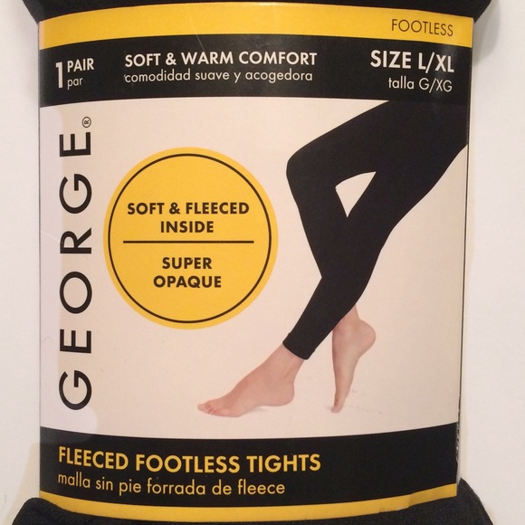 NWT Fleeced Ribbed Footless Tights Leggings L/XL - Picture 2 of 6